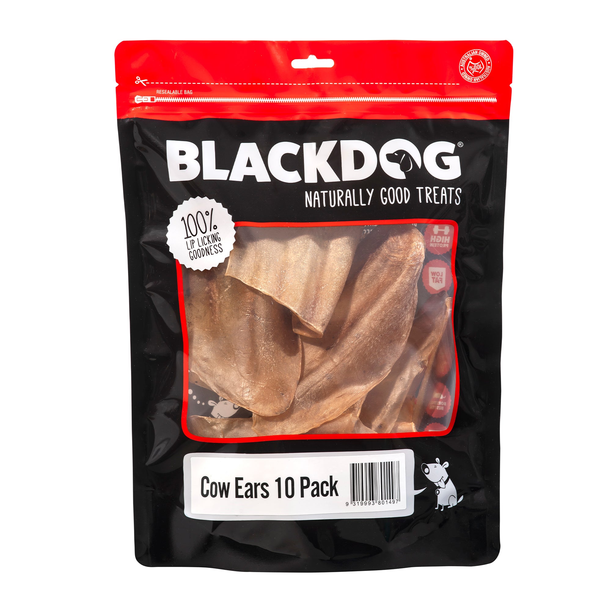BLACKDOG COW EARS (10 Pack)